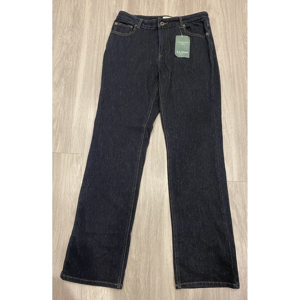 LL Bean Jeans Womens 10MT Blue Comfort Knit Stretch Classic Fit NWT